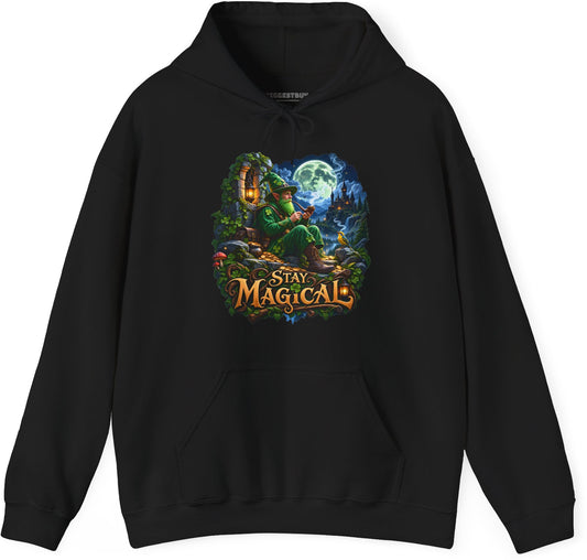 Stay Magical - Pullover Hoodie in Black, front view