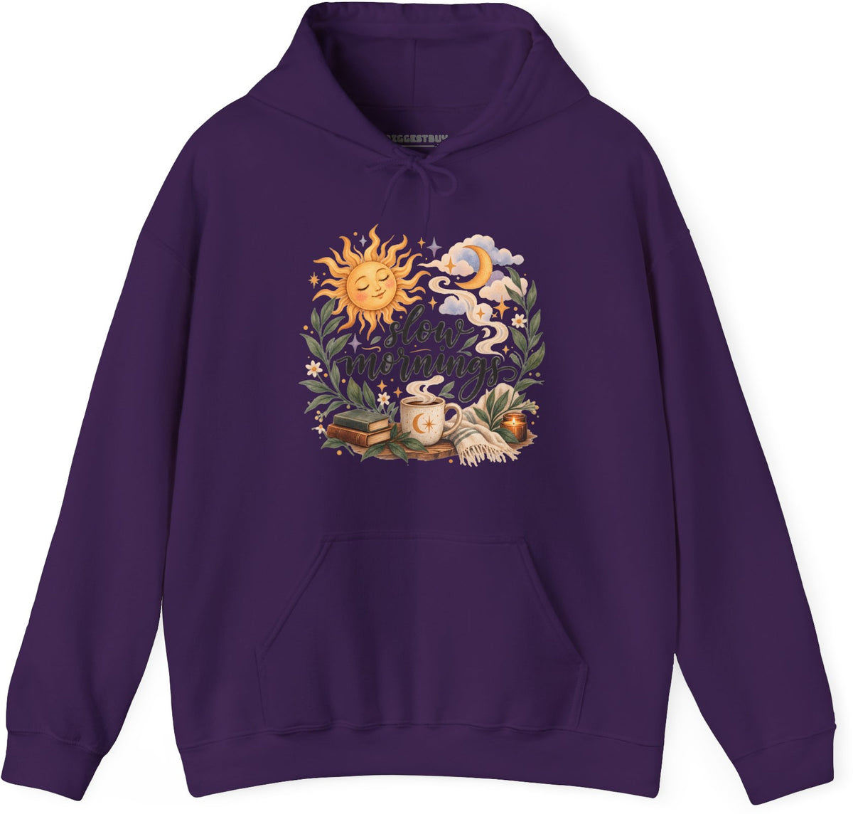 Sunshine Kisses - Pullover Hoodie in Purple, front view