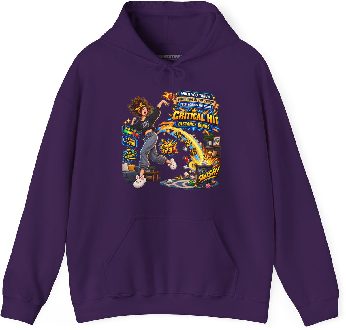 Trash Dance - Pullover Hoodie in Purple, front view
