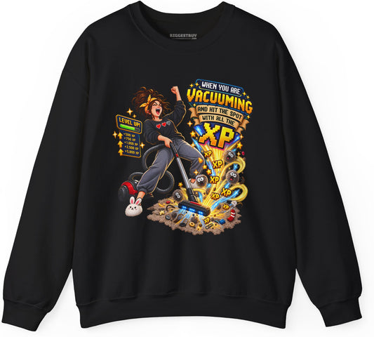 Vacuum Victory - Crewneck Sweatshirt in Black, front view