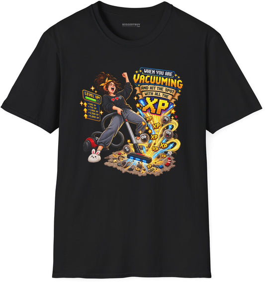 Vacuum Victory - Softstyle T-Shirt in Black, front view