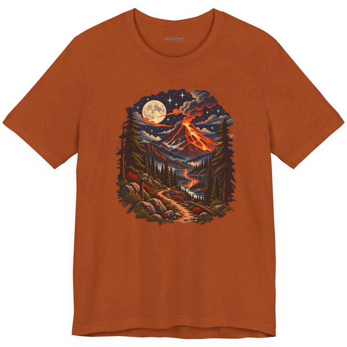 Volcanic Visions - Classic Jersey Tee in Autumn, front view