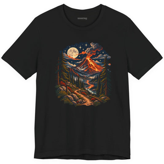 Volcanic Visions - Classic Jersey Tee in Black, front view