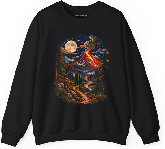 Volcanic Visions - Crewneck Sweatshirt in Black, front view