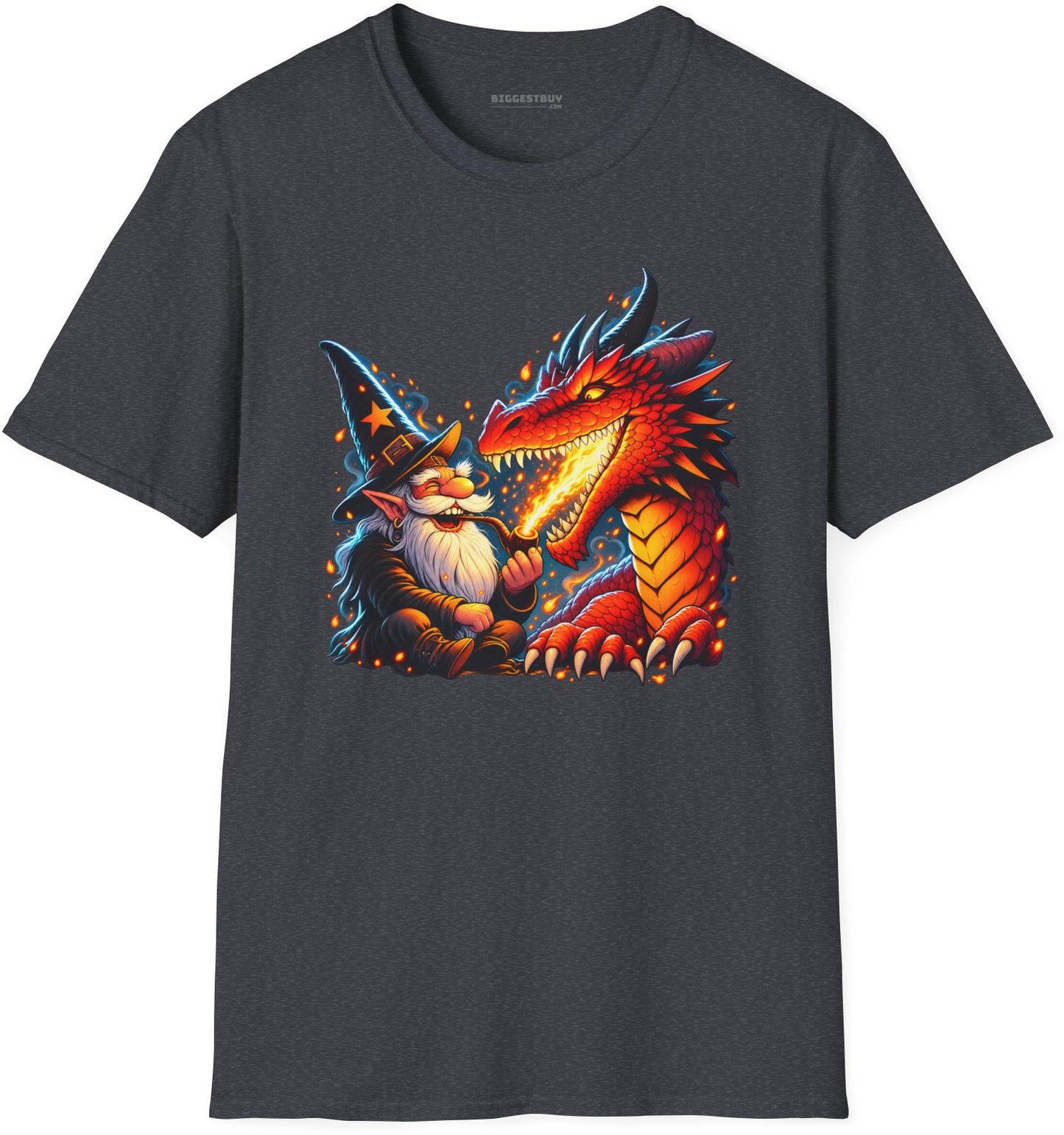 Wizards And - Softstyle T-Shirt in Dark Heather Grey, front view