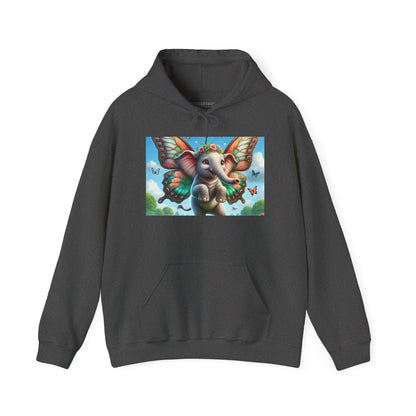 Bluza z kapturem | Unisex | Bluza dresowa z kapturem | Gruba mieszanka | Baśniowa fauna | Airavata | Słonik