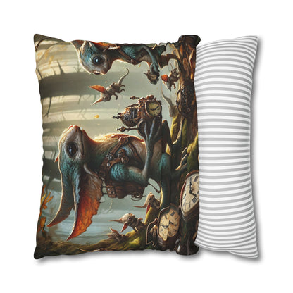 Kussensloop | Vierkant | Polyester canvas | Steampunk Feeën | Boswachters