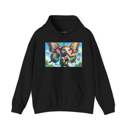 Bluza z kapturem | Unisex | Bluza dresowa z kapturem | Gruba mieszanka | Baśniowa fauna | Airavata | Słonik