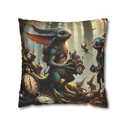 Kussensloop | Vierkant | Polyester canvas | Steampunk Feeën | Boswachters