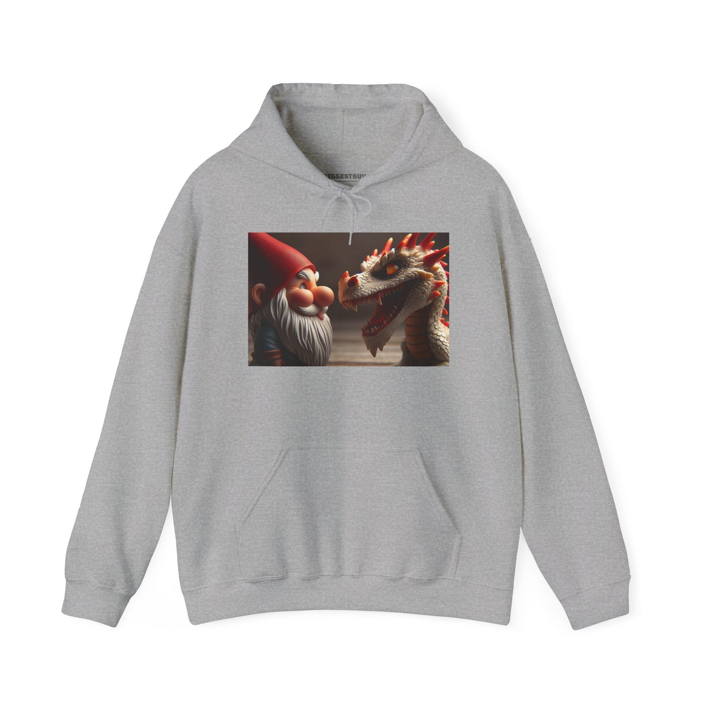 Bluza z kapturem | Unisex | Bluza dresowa z kapturem | Gruba mieszanka | Fantasy folklorystyczne | Gnom i Smok