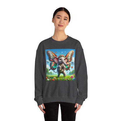 Bluza dresowa | Unisex | Okrągły dekolt | Gruba mieszanka | Baśniowa fauna | Airavata | Słonik