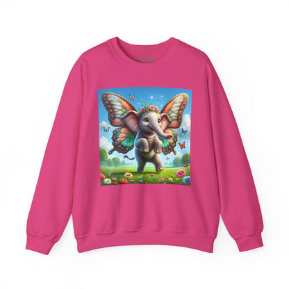 Bluza dresowa | Unisex | Okrągły dekolt | Gruba mieszanka | Baśniowa fauna | Airavata | Słonik