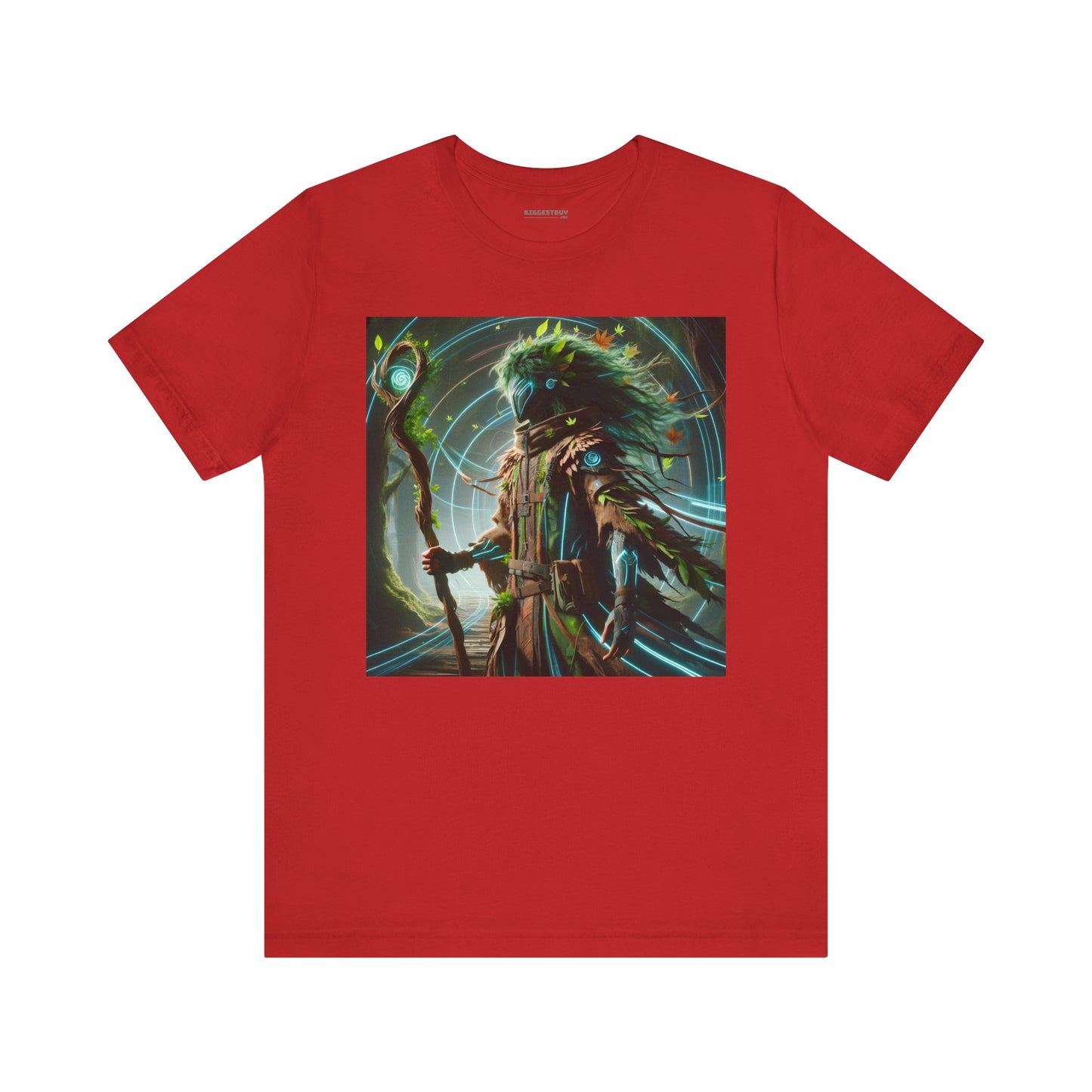 T-skjorte | Unisex | Jersey-T-skjorte | Kort erme | Skogmytologi | Techno-Leshy | Vokter