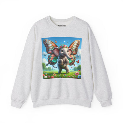 Bluza dresowa | Unisex | Okrągły dekolt | Gruba mieszanka | Baśniowa fauna | Airavata | Słonik