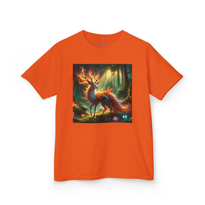 T-Shirt | Koszulka dziecięca | Ciężka bawełna | Mistyczna fantazja | Ognisty jeleń