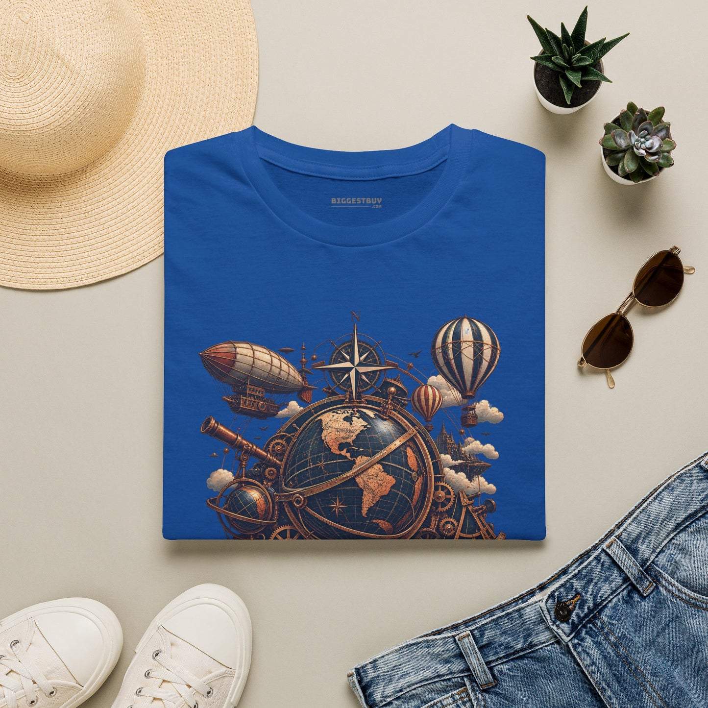 Steampunk Globe - Softstyle T-Shirt