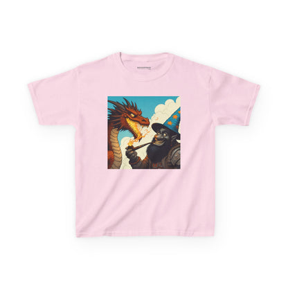 Camiseta | Camiseta Infantil | Algodão Pesado | Fantasia Épica | Duelo de Magia | Dragão