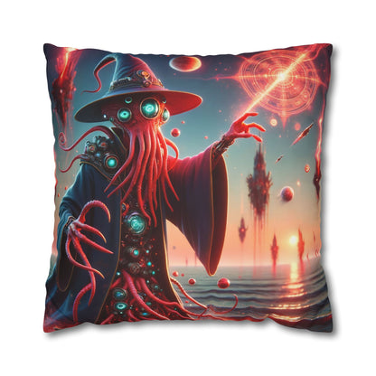 Kussensloop | Vierkant | Polyester canvas | Lovecraftiaanse Horror | Illithid