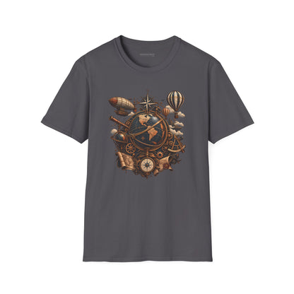 Steampunk Globe - Softstyle T-Shirt