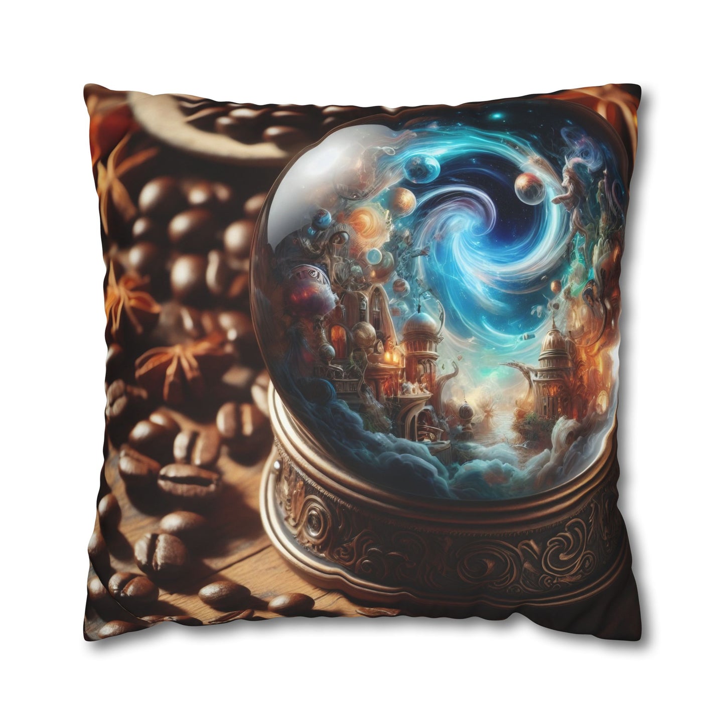 Pillowcase | Square | Polyester canvas | Cosmic Fantasy | Mystical Globe