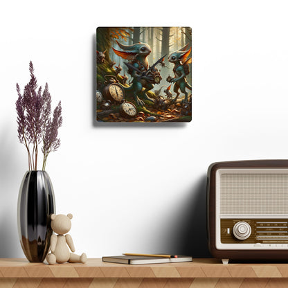 Wandklok | Acryl | Rond of vierkant | Steampunk Feeën | Boswachters