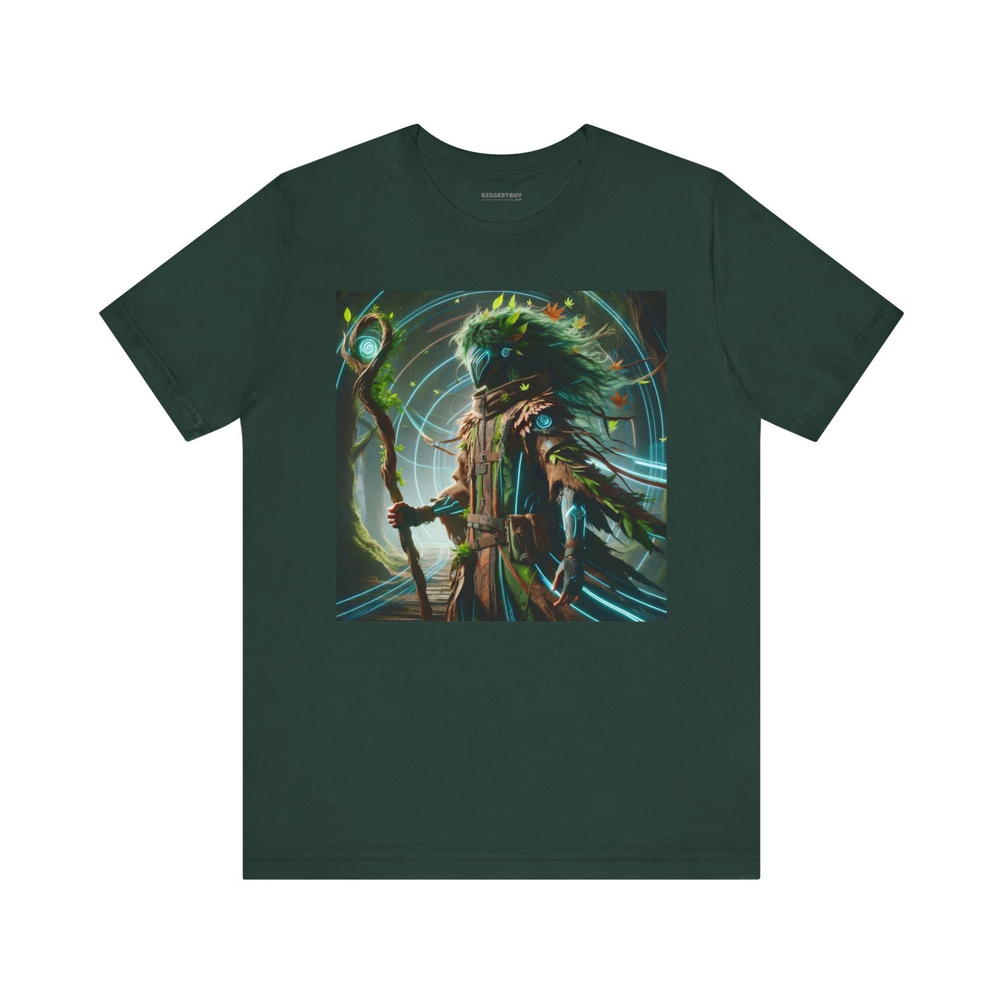 T-skjorte | Unisex | Jersey-T-skjorte | Kort erme | Skogmytologi | Techno-Leshy | Vokter