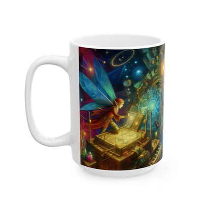 Mugg | Keramik | Vit | Esoterisk fantasy | Sylf | Pussel