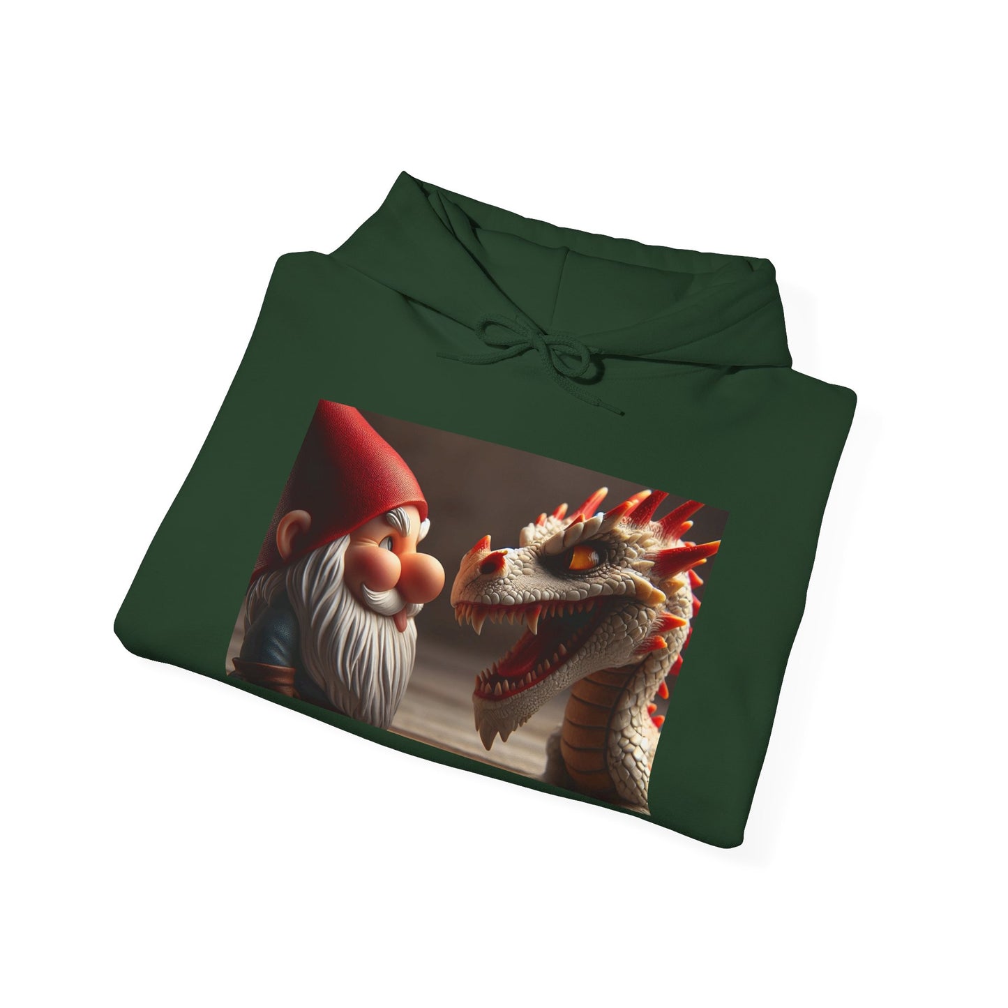 Bluza z kapturem | Unisex | Bluza dresowa z kapturem | Gruba mieszanka | Fantasy folklorystyczne | Gnom i Smok