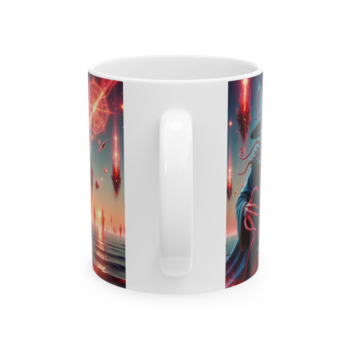 Taza | Cerámica | Blanca | Horror Cósmico | Mago Lovecraftiano