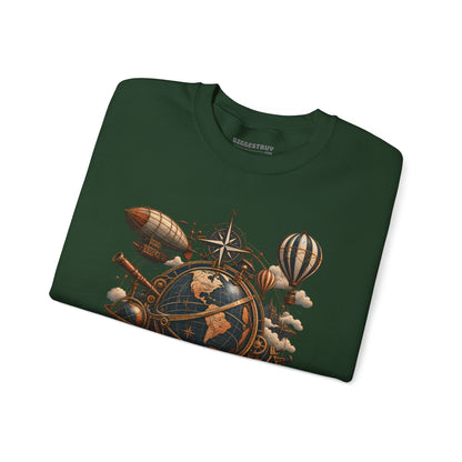 Steampunk Globe - Crewneck Sweatshirt