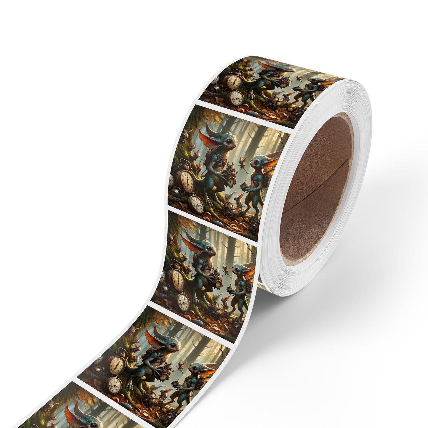 Stickerlabelrol | Vierkant | Steampunk Feeën | Boswachters