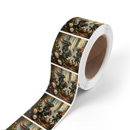 Stickerlabelrol | Vierkant | Steampunk Feeën | Boswachters