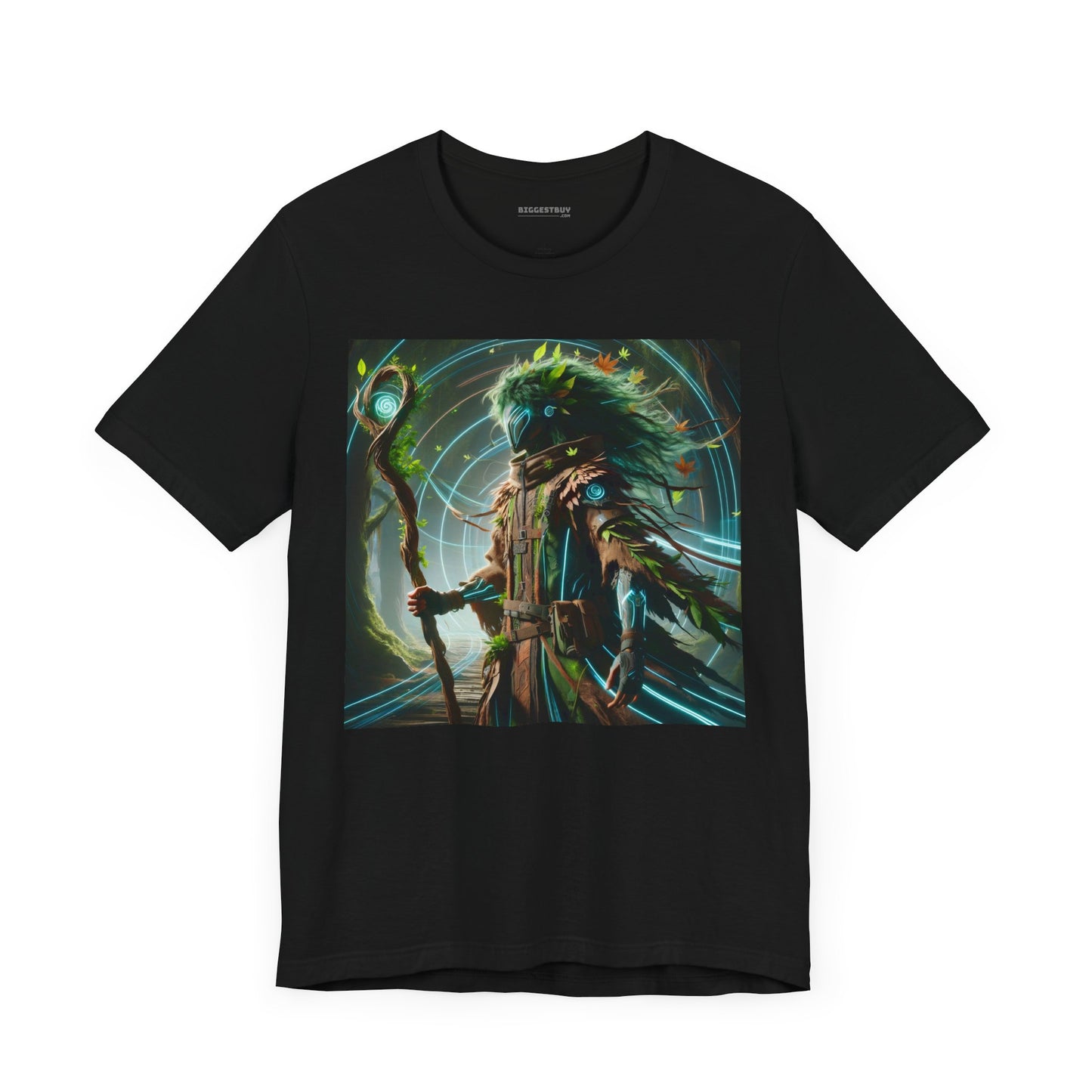 T-skjorte | Unisex | Jersey-T-skjorte | Kort erme | Skogmytologi | Techno-Leshy | Vokter