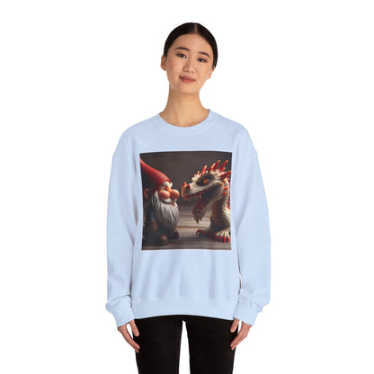 Bluza dresowa | Unisex | Okrągły dekolt | Gruba mieszanka | Fantasy folklorystyczne | Gnom i Smok