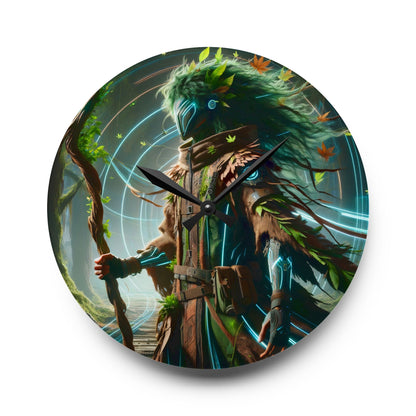 Wandklok | Acryl | Rond of vierkant | Eco-mystiek | Boswachter Sjamaan