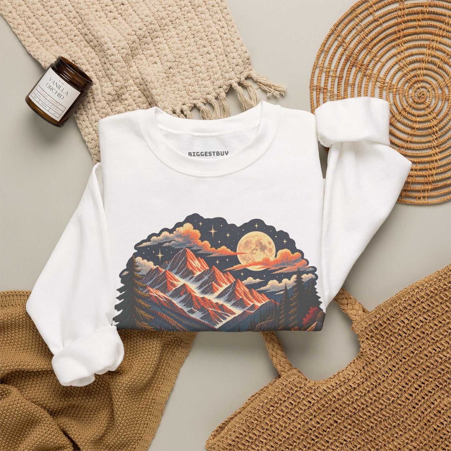Moonlit Mountain - Crewneck Sweatshirt