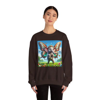 Bluza dresowa | Unisex | Okrągły dekolt | Gruba mieszanka | Baśniowa fauna | Airavata | Słonik