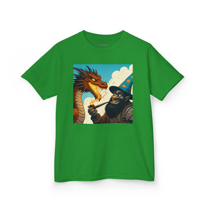 Camiseta | Camiseta Infantil | Algodão Pesado | Fantasia Épica | Duelo de Magia | Dragão
