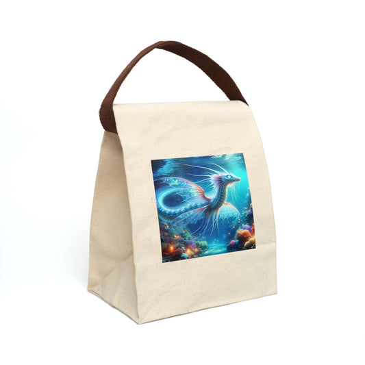 Bolsa de almuerzo | Lona | Con correa | Fantasía Acuática | Dragón Marino