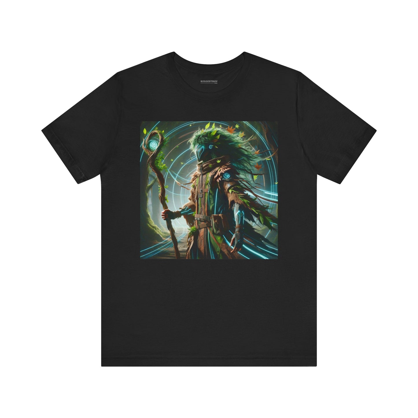 T-skjorte | Unisex | Jersey-T-skjorte | Kort erme | Skogmytologi | Techno-Leshy | Vokter