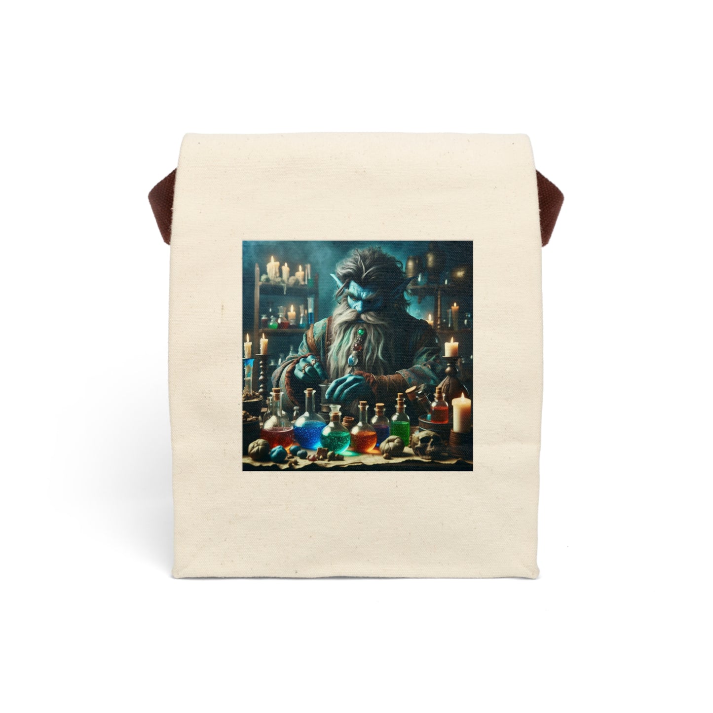 Bolsa de almuerzo | Lona | Con correa | Fantasía Alquímica | Djinn Azul