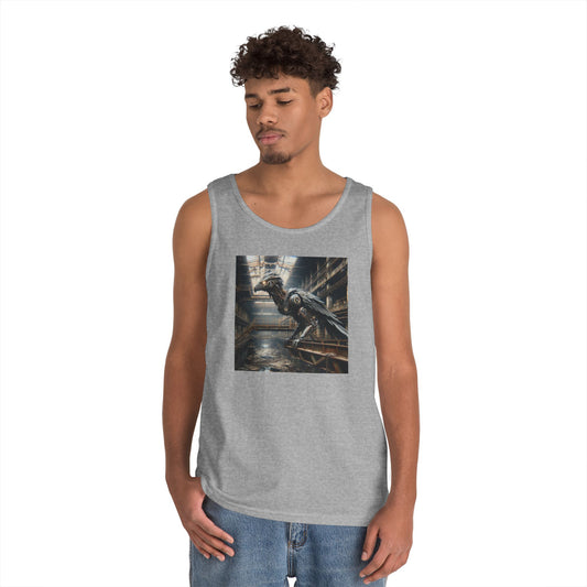 Camiseta de tirantes | Unisex | Algodón grueso | Steampunk Distópico | Cuervo Mecánico