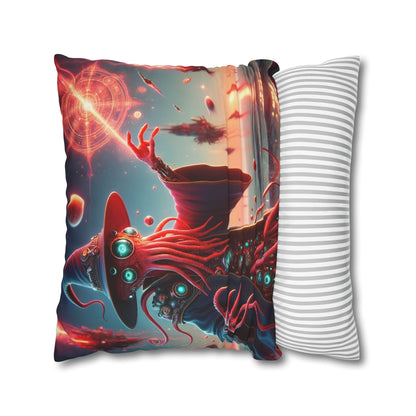 Kussensloop | Vierkant | Polyester canvas | Lovecraftiaanse Horror | Illithid