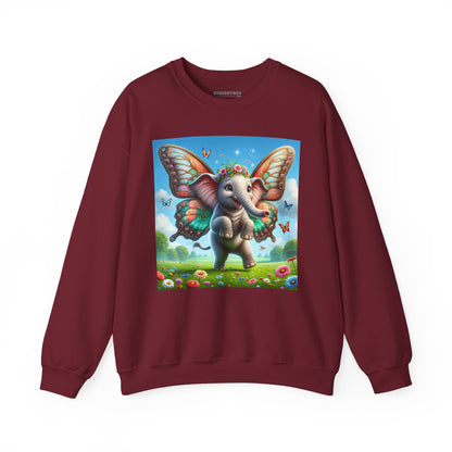 Bluza dresowa | Unisex | Okrągły dekolt | Gruba mieszanka | Baśniowa fauna | Airavata | Słonik