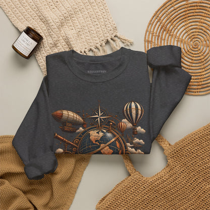 Steampunk Globe - Crewneck Sweatshirt