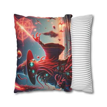 Kussensloop | Vierkant | Polyester canvas | Lovecraftiaanse Horror | Illithid