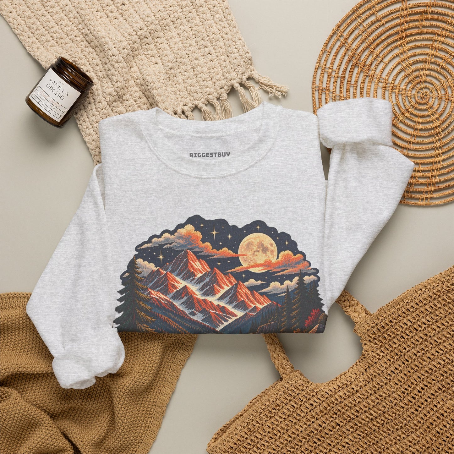 Moonlit Mountain - Crewneck Sweatshirt