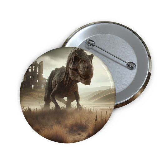 Botón | Botón de pin | Con alfiler en la parte posterior | Ficción prehistórica | T-Rex