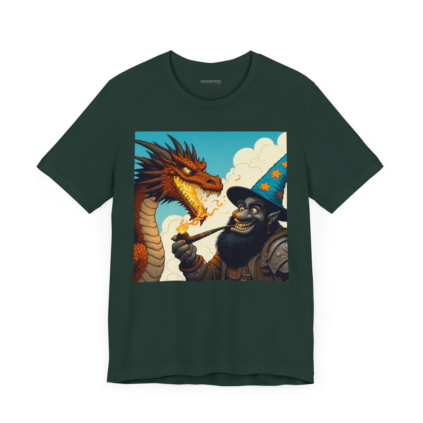 Camiseta | Unisex | Camiseta de punto | Manga corta | Fantasía Épica | Duelo Mágico | Dragón