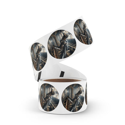 Stickerlabelrol | Rond | Steampunk | Klokwerk Mechanica | Raaf